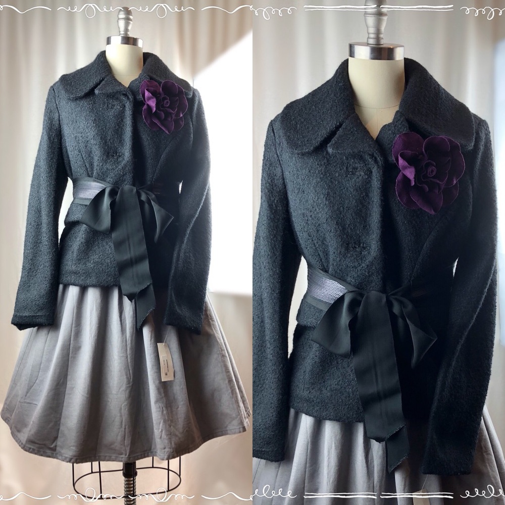 JOUJOU Jacqueline Kennedy style black jacket NWT